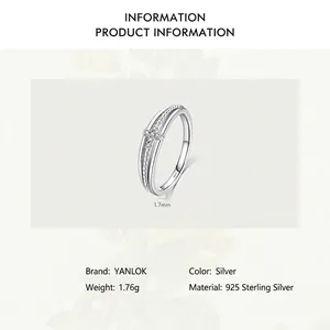 Bague croix en argent sterling S925 avec micro-incrustation pour femmes, largeur 1,7 mm