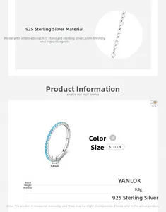 Detail of 925 sterling silver ring with 1.4mm width and turquoise stone setting
