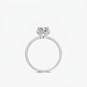 Bague de Luxe en Argent Sterling 925 avec Zircon Originale Quatre Griffes Bague de Fiançailles pour Femme Bijoux de Mariage