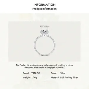 Bague en argent sterling 925 avec zircon cubique carré serti à quatre griffes