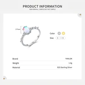 Elegant 925 sterling silver ring featuring a 5x7mm moonstone and marquise zircons