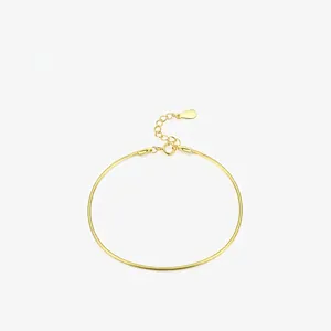 Minimalist 925 Sterling Silver Snake Chain Bracelet For Women Elegant Gold Plated Adjustable Link Bracelet Jewelry Gift