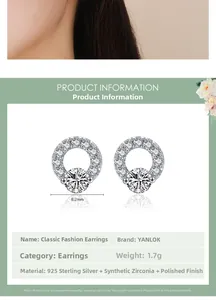 Spécifications détaillées des boucles d'oreilles en argent 925 avec zircons