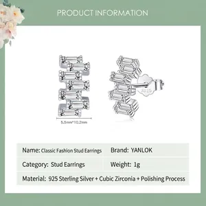 Boucles d'oreilles irrégulières en argent 925 avec zircons cubiques scintillants