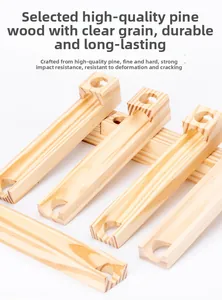 Close-up of premium pine wood building blocks with smooth texture and natural grain finish