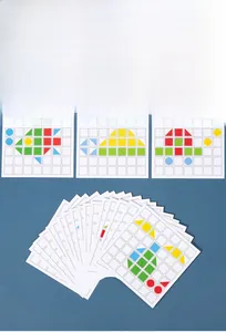 Set of 20 double-sided cards with 40 geometric pattern designs for wooden puzzle