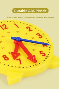 Close-up of durable ABS teaching clock with smooth edges and clear time scales