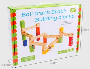 Wooden ball track building blocks packaging for children aged 3 plus educational toy