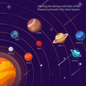 Educational wooden solar system puzzle with colorful planets and orbits for kids