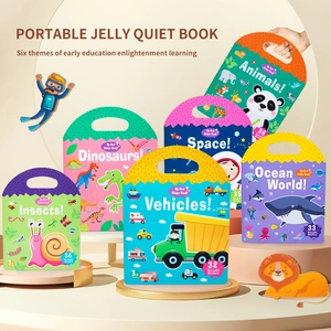 Reusable Jelly Sticker Book For Toddlers Montessori Quiet Book Paper Silicone Dinosaur Animal Educational Learning Toy