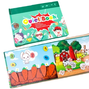 Educational farm animal busy book for kids with interactive sticker matching for counting