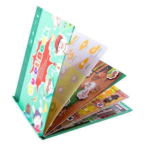 Interactive children's busy book with colorful theme pages and reusable stickers