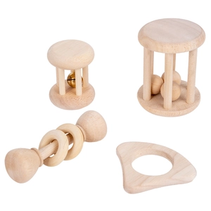 Set sonaglio per neonati in legno naturale per lo sviluppo sensoriale e la presa
