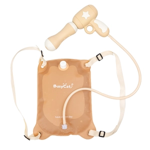 Kids cream backpack water gun set with adjustable nylon straps for outdoor summer play