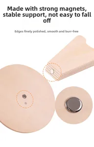 Detail of magnetic wood base with smooth polished edges for children's learning clock