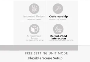 Detailed view showing premium imported timber material and interactive play features