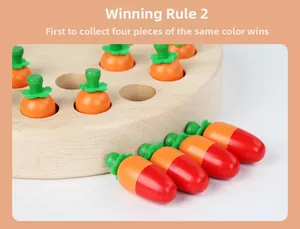 Macro detail of high-quality wooden carrot memory game pieces on natural wood base