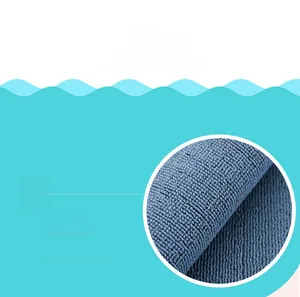 Close-up of blue microfiber texture on Montessori working mat for kindergarten