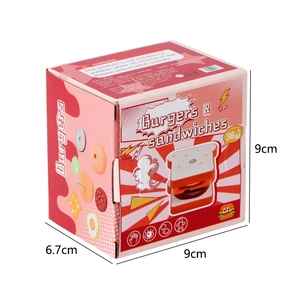 Mini pretend play sandwich and burger toy set in a red gift box for children