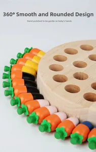 Macro detail of smooth polished wooden carrot toys showing safe rounded edges and textures
