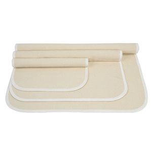 Detailed sisal cat scratching mats in three sizes with durable white fabric borders