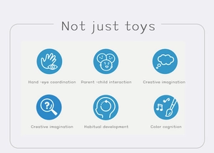 Coffret outils bois enfant avec icônes de coordination œil-main et jeu créatif