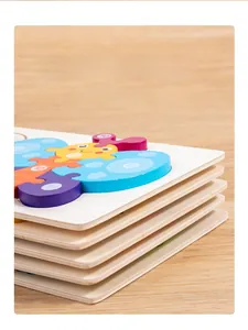Macro view showing layered wooden butterfly puzzle thickness and polished edge details