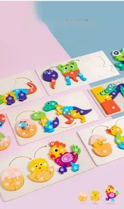 Detailed wooden animal life cycle puzzle with numbered pieces for early childhood learning