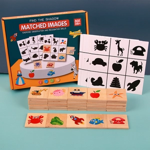 Wooden Shadow Matching Puzzle Game Kids Montessori Educational Toy For Shape Recognition Logic Training Brain Teaser Gift