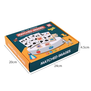 Educational shadow matching puzzle game box for toddlers with animal illustrations