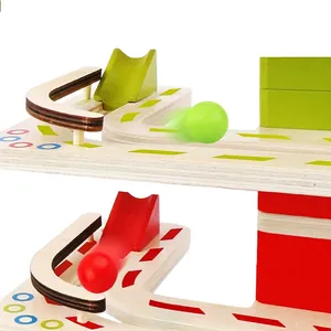 Wooden marble run track toy for toddler focus training and sensory educational play