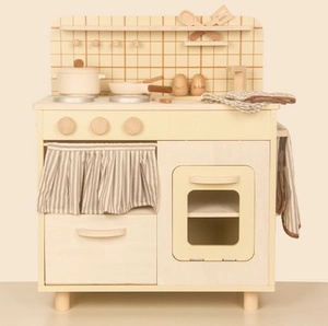 Nordic Kids Wooden Simulation Furniture Play Refrigerator Laundry Station Dollhouse Kitchen Grocery Store Early Learning Toy Gift