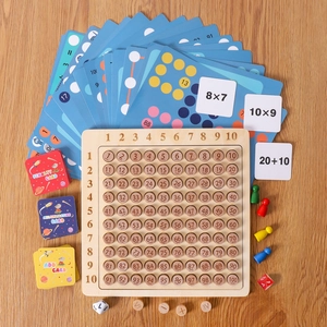 2-in-1 Mathe-Lernspiel aus Holz für Kinder mit Multiplikations- und Additionstafeln