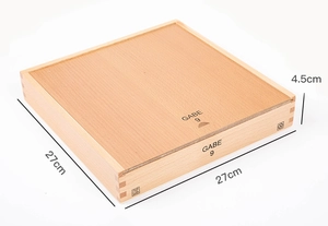 Scatola portaoggetti in faggio per Froebel Gabe 9, dimensioni 27x27x4,5 cm