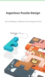 Detail view of 1.5cm thick wooden animal puzzle blocks designed for easy toddler grip
