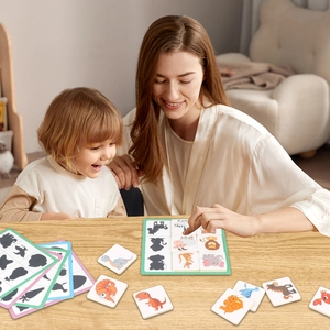 Montessori wooden animal shadow matching game puzzle for kids early education brain training