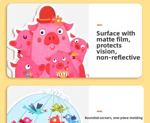 Detail of matte finish baby number puzzle with anti-glare film and safe rounded edges