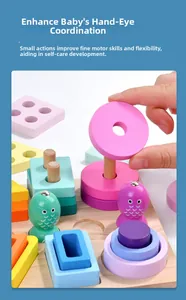 Detail of Montessori 3-in-1 wooden fishing toy enhancing hand-eye coordination