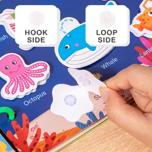 Toddler ocean theme busy book with reusable magic velcro stickers for early learning