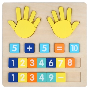 Wooden finger counting board for kids learning math addition and subtraction