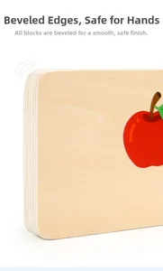 Detail of rounded edges and smooth wood finish on educational counting sticks toy