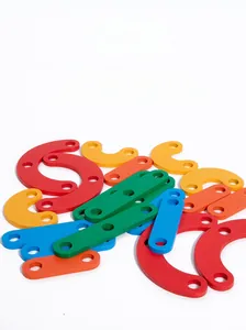 Macro detail of colorful wooden Montessori blocks for visual enlightenment and skill training