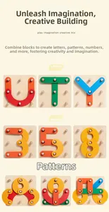 Close-up of Montessori wooden puzzle blocks showing various geometric shapes and assembly