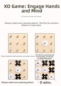 Macro view of wooden Tic-Tac-Toe board showing horizontal and vertical winning rules