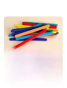 Detailed display of colorful wooden counting sticks and geometric shape learning cards