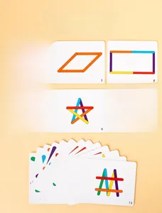 Detail of 20 double-sided geometric shape recognition cards for kids math learning