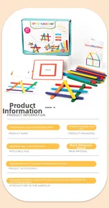 Detailed view of rainbow wooden counting sticks and activity cards set for math learning