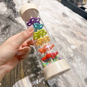 Montessori Wooden Rainmaker Toy Rainbow Sensory Musical Instrument For Baby Infants Toddlers Early Learning Education Auditory Toy