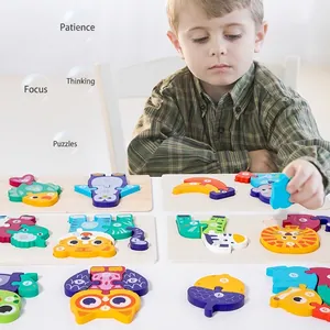 Pädagogische Holzpuzzles für Kinder mit Zahlen zur Förderung der kognitiven Entwicklung
