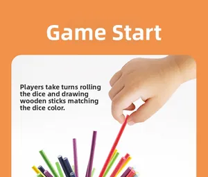 Macro shot of colorful wooden sticks for sensory training and fine motor skills development